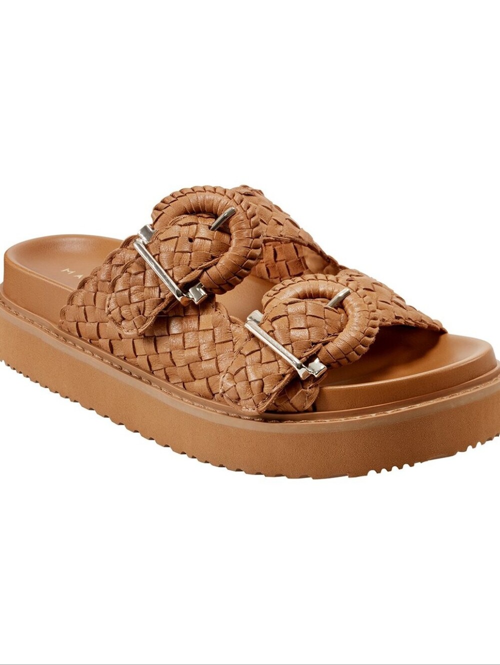Marc Fishwr LTD Woven Double-Buckle Slide Sandal in Tan Size 8 New